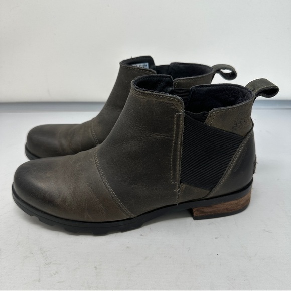 Sorel Emilie Chelsea Waterproof‎ Ankle Boots for Ladies Size 7 Brown Leather - Picture 1 of 11